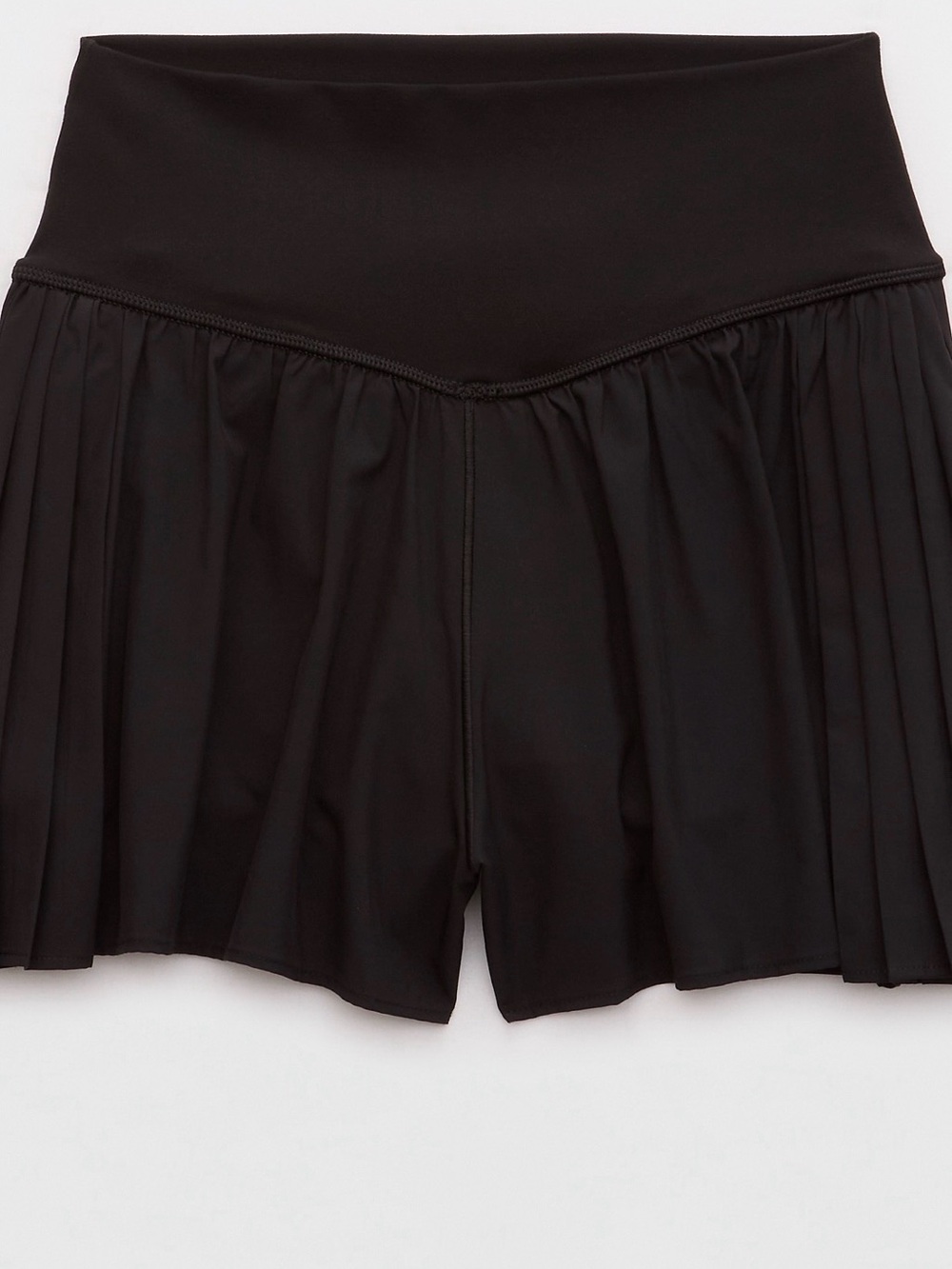 Aerie Offline High-Waist Black Pleated Women's Shorts